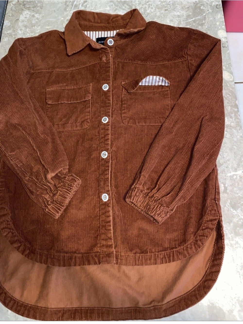 Velvet Heart Womens Size
Medium Rust Brown Corduroy Button Front Shacket Jacket